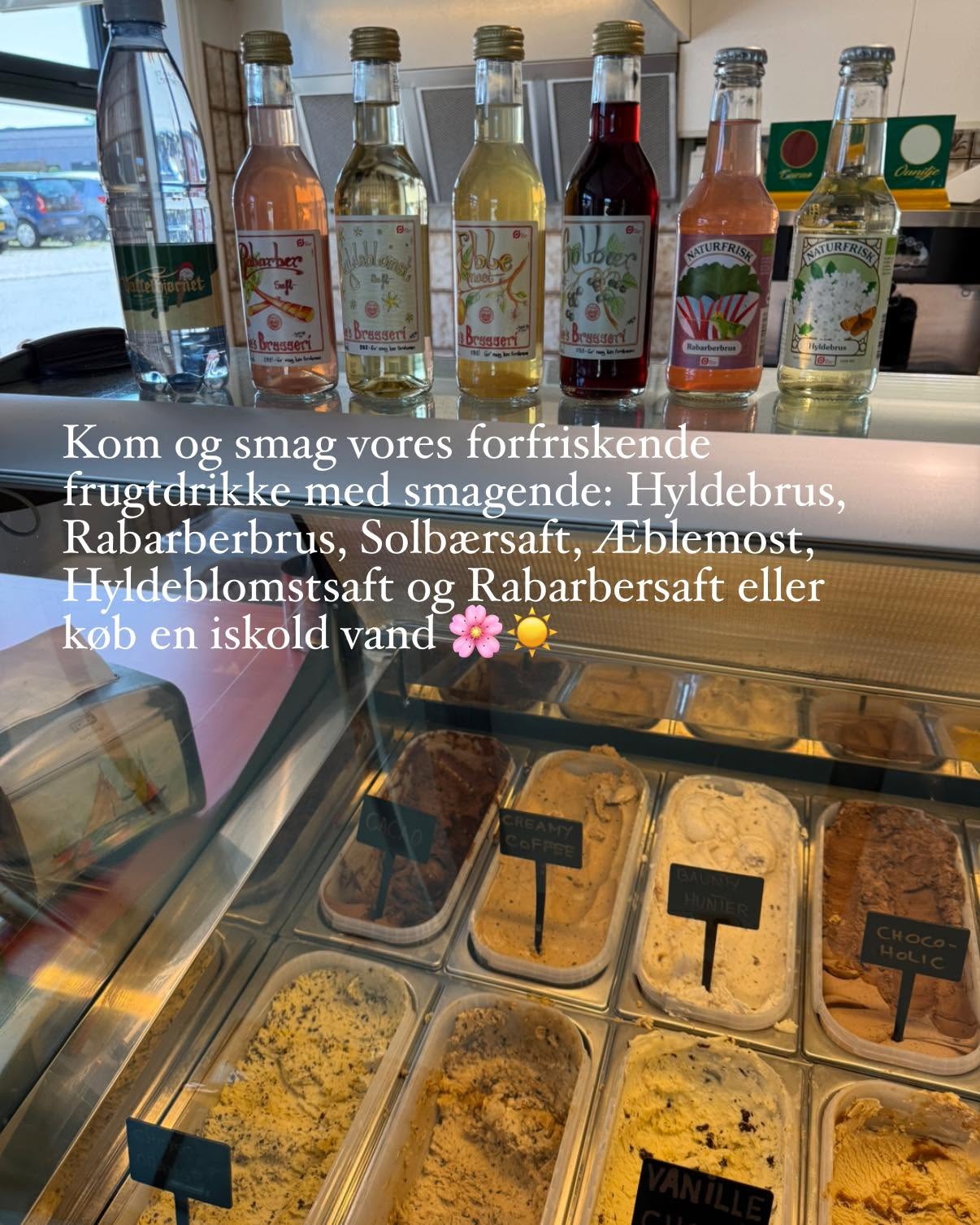 Udvalg af issmage i køledisken